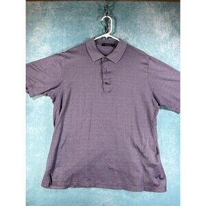 Y2K VTG Carnoustie Golf Polo Shirt Men's L Purple White Check Stretch